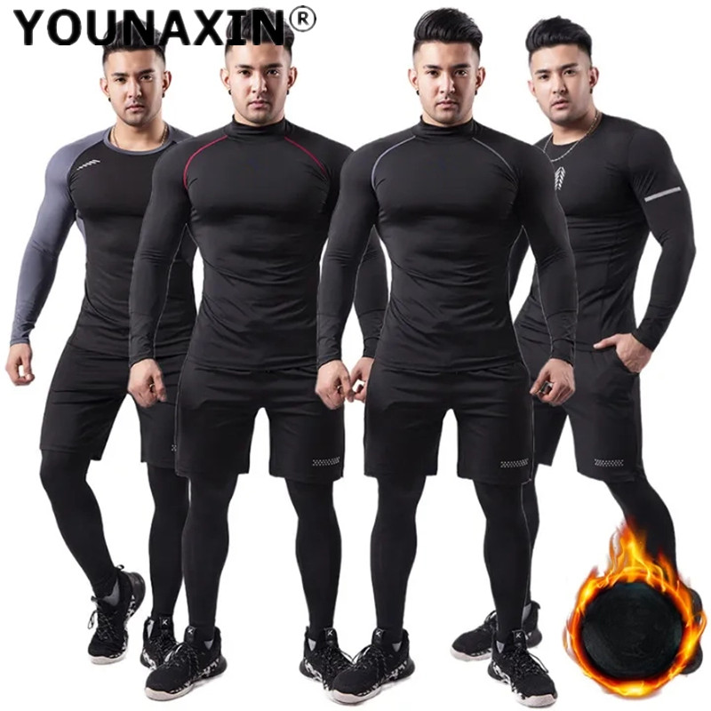 Yoga Fitness Training - 3-piece Men Plush Warm Sports Suit