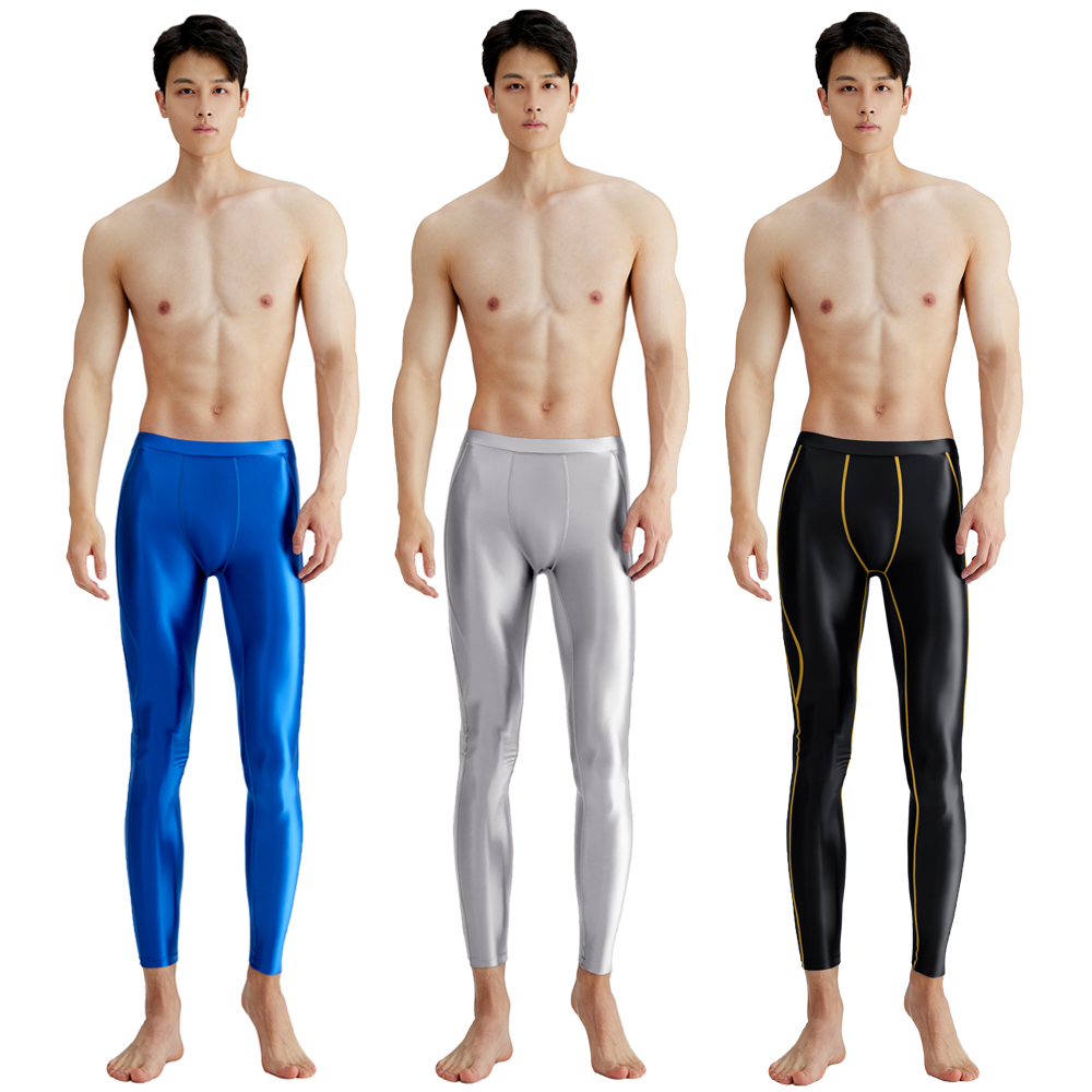 Yoga Fitness Pants - AMORESY Men Satin Smooth Running Joggings