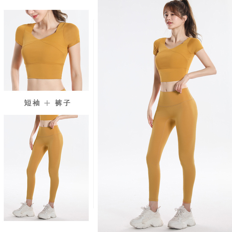 Quick Dry Set Sports Top With  - Yoga Fitness Pants 评论和价格