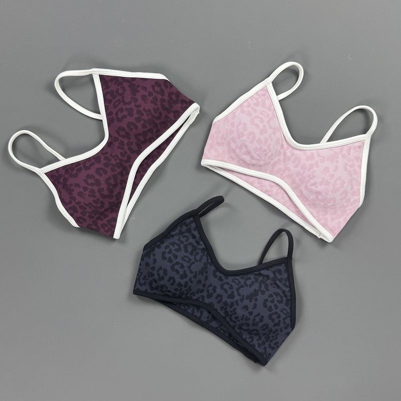 Sports Bra Women Leopard Print - Yoga Fitness Stretching Strap 评论和价格