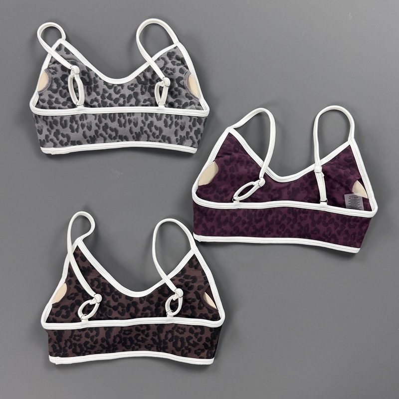 Sports Bra Women Leopard Print - Yoga Fitness Stretching Strap 评论和价格