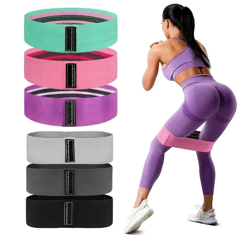 3Pcs Fabric Resistance Hip Boo - Yoga Fitness Stretching Strap 评论和价格