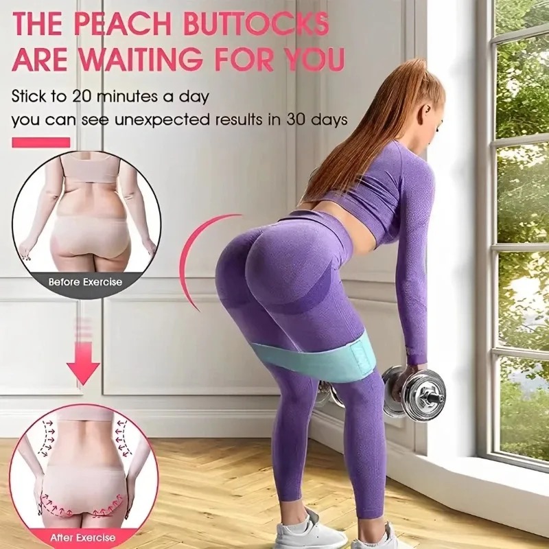 3Pcs Fabric Resistance Hip Boo - Yoga Fitness Stretching Strap 评论和价格