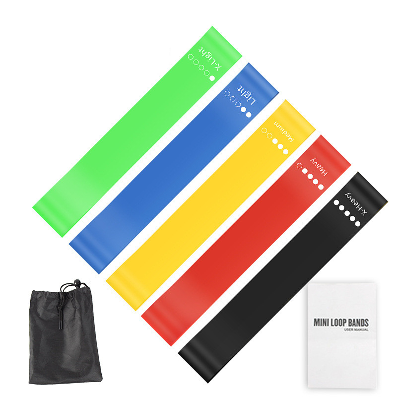 5Pcs TPE Resistance Bands Set  - Yoga Fitness Stretching Strap 评论和价格