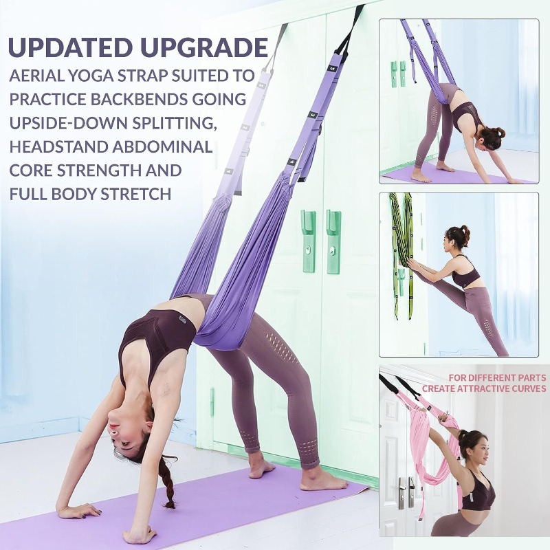 Adjustable Aerial Yoga Hammock - Yoga Fitness Stretching Strap 评论和价格