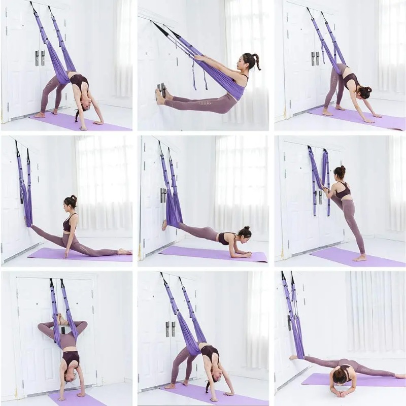 Adjustable Aerial Yoga Hammock - Yoga Fitness Stretching Strap 评论和价格